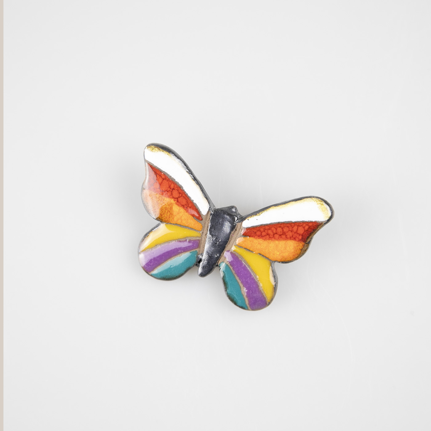 Broche mariposa de colores Raku